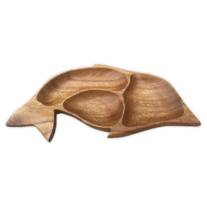 Dolphin Wood Tray with 3 Compartments 16'' - Polynesian Cultural Center