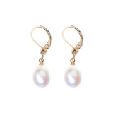 Gold and Pearl Lever Back Earrings - The Hawaii Store
