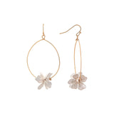 Rain Jewelry Matte Silver Big Hoop Flower Charm Earrings