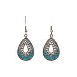 Rain Jewelry Silver Blue Inlay Bali Teardrop Earrings - The Hawaii Store