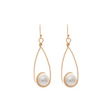 Big Loopy Gold & Pearl Drop Earrings - The Hawaii Store