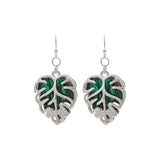 Rain Jewelry Silver Abalone Monstera Leaf Earrings - The Hawaii Store