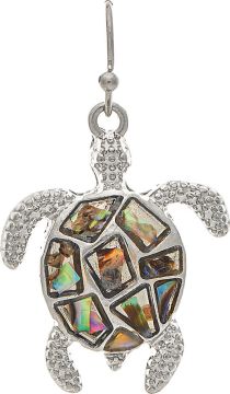 ER Slv Abalone Shell Inlay SeaTurtle