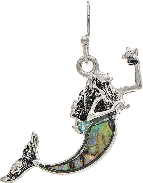 ER Slv Abalone Shell Mermaid