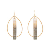 Rain Jewelry Gold-tone Teardrop Shell Bar Dangle Earrings