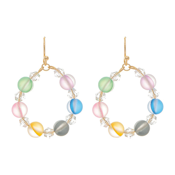 Rain Jewelry Gold-tone & Multicolor Opalized Glass Bead Earrings