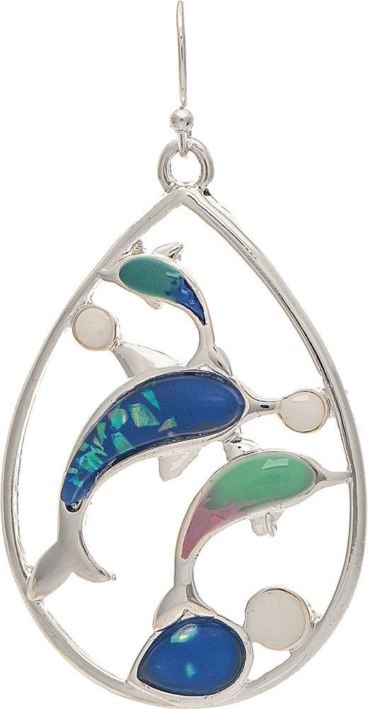 ER Slv Opal Inlay Jump Dolphin