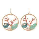 Rain Jewery Gold-tone Multi-metal Coral Reef Mosaic Earrings - The Hawaii Store