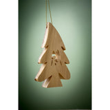 Earthwood Olive Wood & Bark Christmas Tree Nativity Ornament