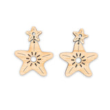 Wild Cloud "Moana" Hypoallergenic Starfish Bamboo Stud Earrings 