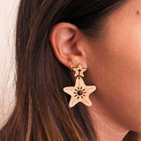 Wild Cloud "Moana" Hypoallergenic Starfish Bamboo Stud Earrings 