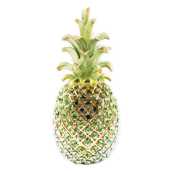 Swarovski Crystal Encrusted Pineapple Box- Green