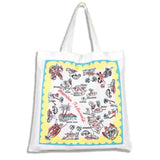 Red and White Kitchen "Aloha Hawaii Map" Cotton Tote Bag