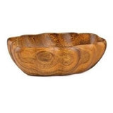 Flared Rectangular Acacia Wood Serving Bowl