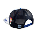 Back View of Flat Bill "Fiji" Ball Cap- Light Blue