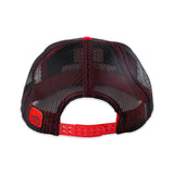 Back view of Flat Bill "New Zealand" Ball Cap- Black & Red