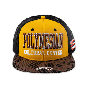 Flat Bill "Polynesian Cultural Center" Ball Cap- Yellow and Black