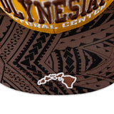 Close up of Bill on "Polynesian Cultural Center" Ball Cap- Yellow and Black