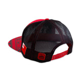 Back view of Flat Bill "Tonga" Ball Cap- Red and Black