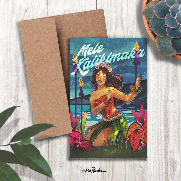 Mele Kalikimaka I - 5x7 Greeting Card - The Hawaii Store