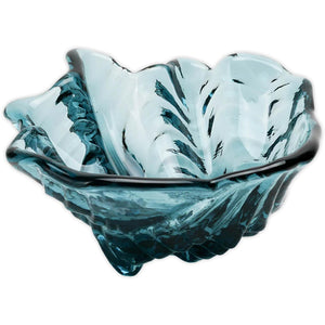 Dynasty Gallery Steel-Blue Glass Clamshell Bowl