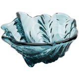 Steel Blue Glass Clamshell Bowl 