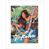 "Give Aloha" Matted Print by Kat Reeder- 11" x 14" 