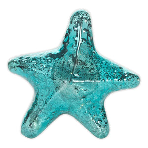 Glass Teal Starfish w/LED7.65"