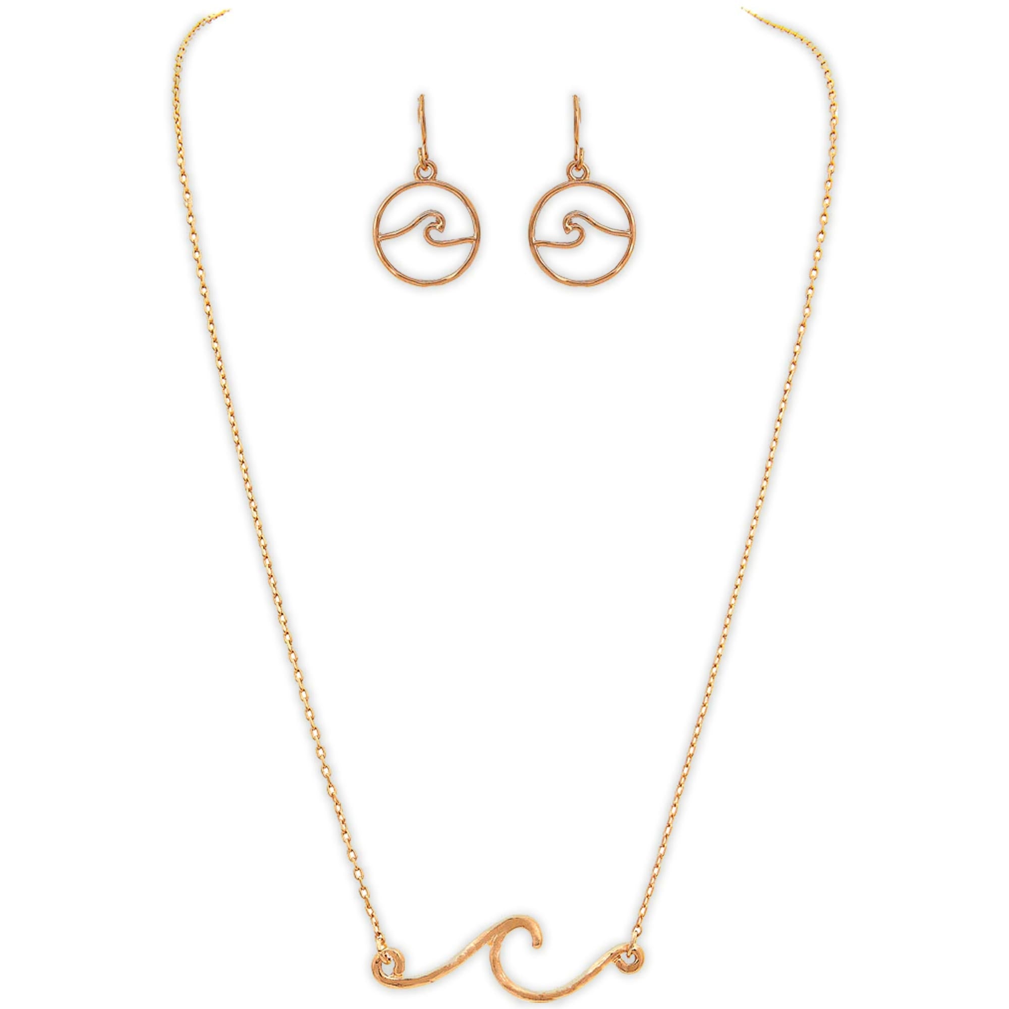 Gold Rip Curl Waves Necklace Set