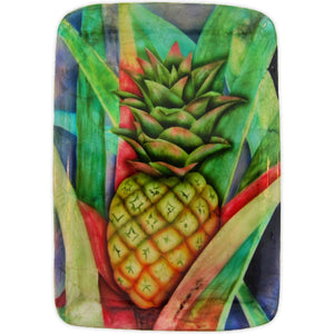 Capiz Serving Tray with Golden Pineapple Design - Polynesian Cultural Center