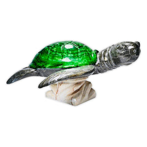 "Fred" Green Resin & Marble Turtle- 17"