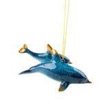 HI-Gloss Resin Dolphin with Baby Ornament - The Hawaii Store