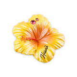 Hand-Painted Hibiscus Refrigerator Magnet- Yellow - The Hawaii Store