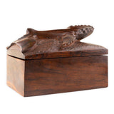 Hand-carved Wooden Keepsake Box with Humpback Whale Lid