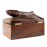 Hand-carved Wooden Keepsake Box with Humpback Whale Lid