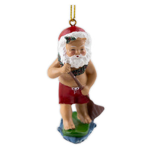 Hand-painted Paddleboarding Santa Christmas Ornament - The Hawaii Store