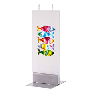 Hand-painted "Five Fish" Unscented Flat Candle - The Hawaii Store