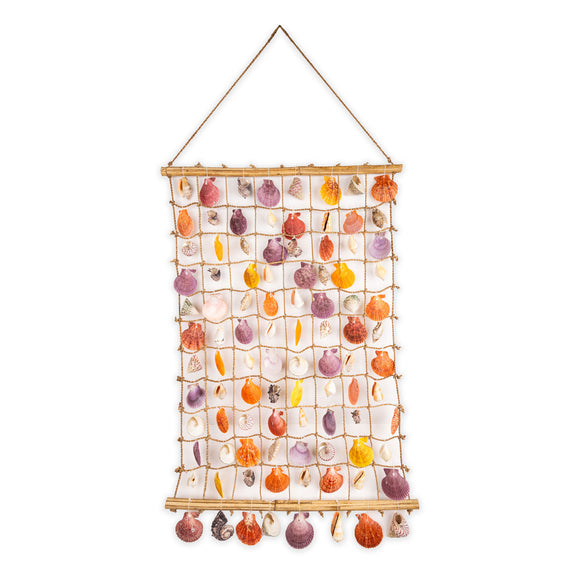 Hanging-Abaca-Rope-Grid-Seashell-Decor