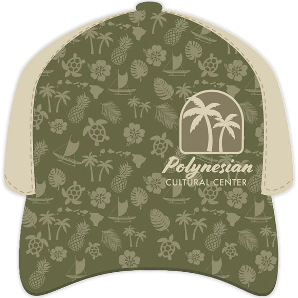 Polynesian Cultural Center Green Keith Rough Cut Hat - The Hawaii Store