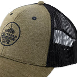 Close up of Polynesian Cultural Center “Douglas” Ball Cap- Olive and Black