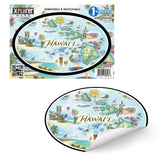 Xplorer Hawaii Map Oval Vinyl Sticker