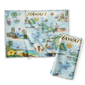 Hawaii Map Custom Dish Towel - The Hawaii Store