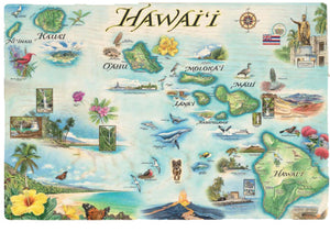 Xplorer Maps Hawaii Map Wooden Postcard