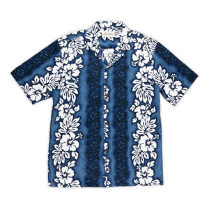Hawaiian Aloha Shirt in Ginger Blue 2XL - Polynesian Cultural Center