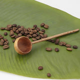 Rustic Hawaiian Wood Coffee Scoop with Coffee Beans