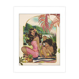 "Hibiscus Girls"  Matted Print by Kat Reeder- 11 Inch x 14 Inch