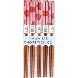 Hawaii Chopstick Company "Hibiscus" Reusable Bamboo Chopsticks