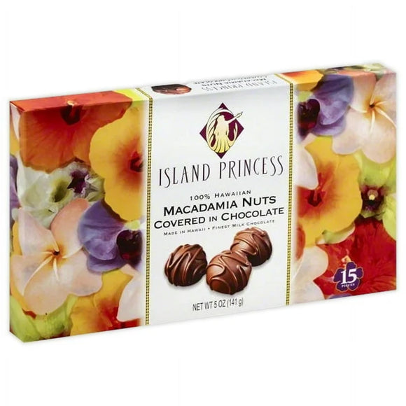 Island Princess Macadamia Nuts Covered in Chocolate, 5-Ounces