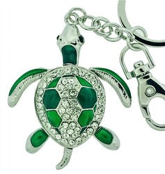 Kubla Crafts Crystal "Green Sea Turtle" Keychain