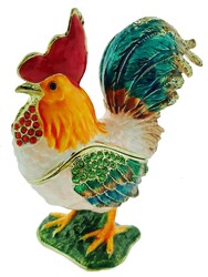 Kubla Crafts "Rooster" Crystal Keepsake Box 